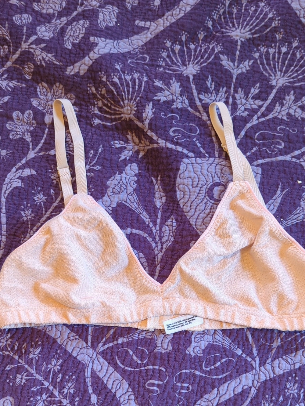 ARQ Light Pink Wireless Susanna Pique Triangle Bralette
